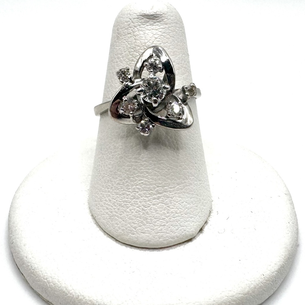 14k White Gold .45 Natural Diamond Ring
